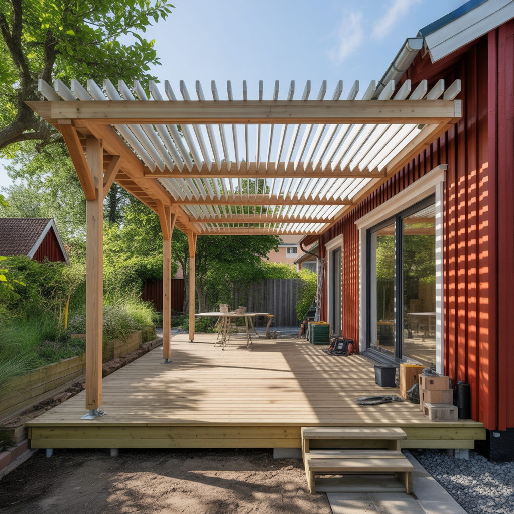 6.Guide till att bygga en pergola med integrerad solskyddslosning